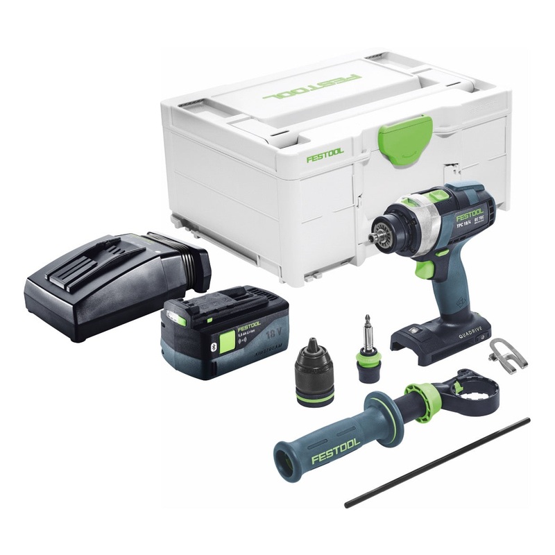Festool TPC 18/4 I-Basic Taladro percutor inalmbrico 18 V 75 Nm Brushless + 1x Batera 5.0 Ah + Cargador + Systainer