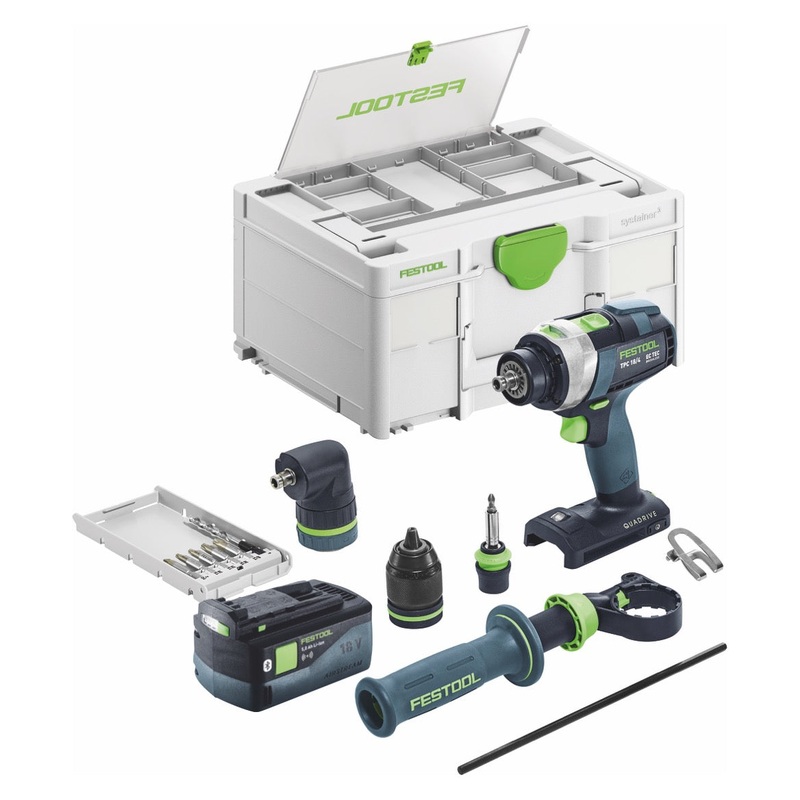 Festool TPC 18/4 I set bsico taladro percutor a batera 18 V 75 Nm brushless + 1x batera 5,0 Ah + Systainer - sin cargador