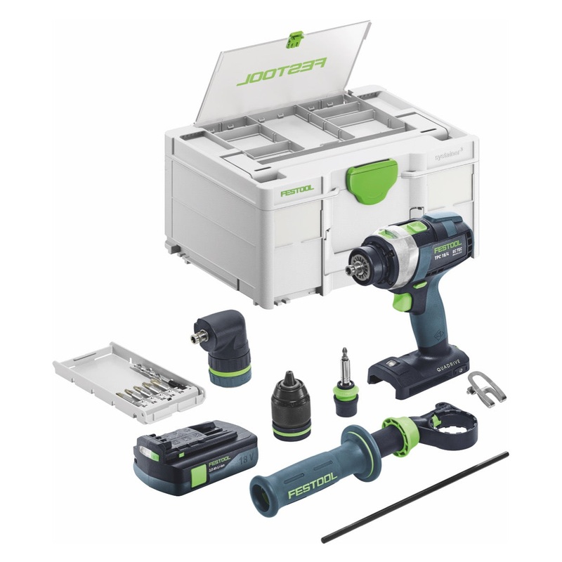 Festool TPC 18/4 I set bsico taladro percutor a batera 18 V 75 Nm sin escobillas + 1x batera 3,0 Ah + Systainer - sin cargador