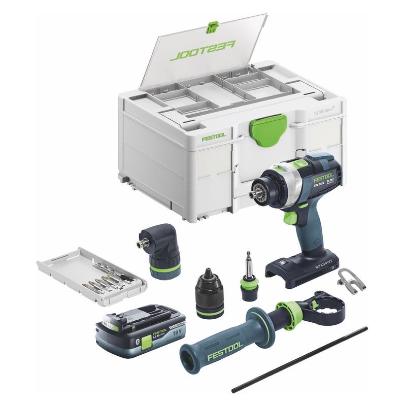 Festool TPC 18/4 I set bsico taladro percutor a batera 18 V 75 Nm sin escobillas + 1x batera 4,0 Ah + Systainer - sin cargador