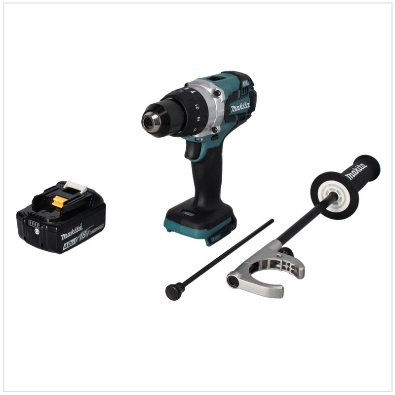 Taladro de impacto inalmbrico Makita DHP 481 M1 18 V 115 Nm sin escobillas + 1x batera 4.0 Ah - sin cargador