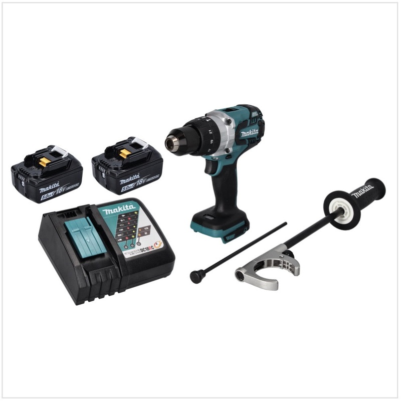 Taladro de impacto inalmbrico Makita DHP 481 RT 18 V 115 Nm sin escobillas + 2x batera 5.0 Ah + cargador