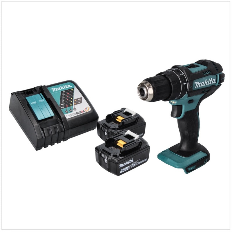 Taladro de impacto inalmbrico Makita DHP 482 RT 18 V 62 Nm + 2x batera 5.0 Ah + cargador