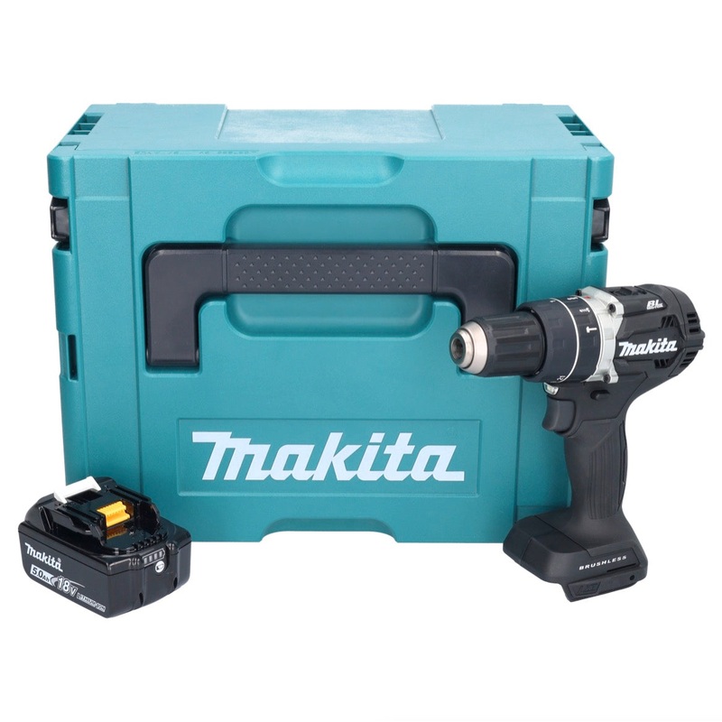 Taladro de impacto inalmbrico Makita DHP 484 T1JB 18 V 54 Nm sin escobillas negro + 1x batera 5.0 Ah + Makpac - sin cargador