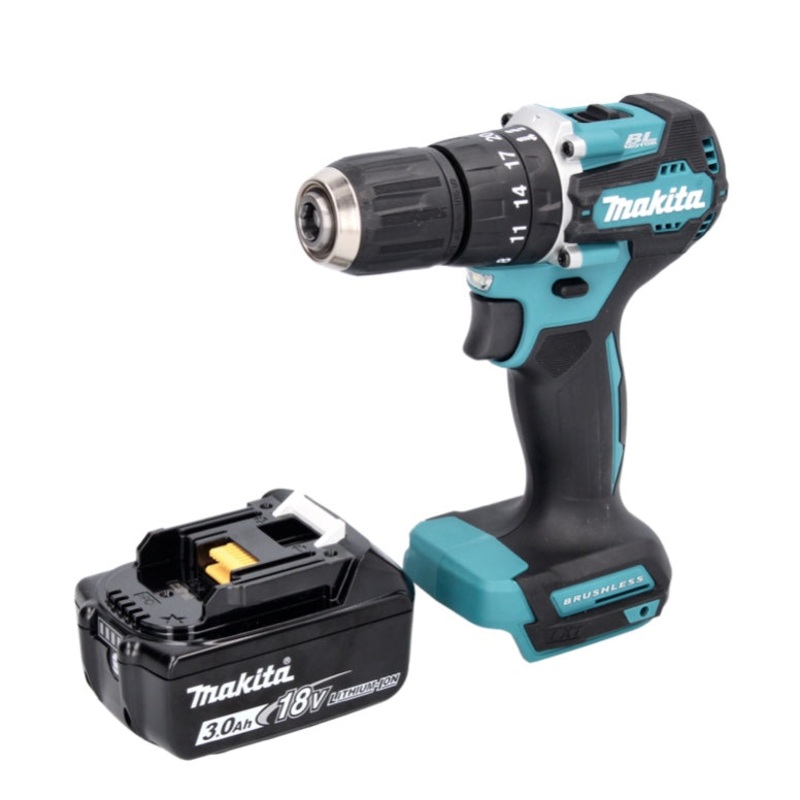 Taladro de impacto inalmbrico Makita DHP 487 F1 18 V 40 Nm sin escobillas + 1x batera 3.0 Ah - sin cargador