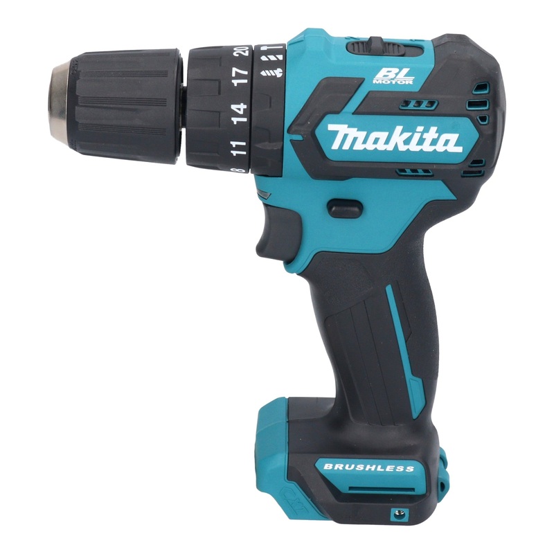 Taladro percutor inalmbrico Makita HP 332 DM1E 12 V mx. 35 Nm sin escobillas + 1x batera 4,0 Ah + estuche - sin cargador