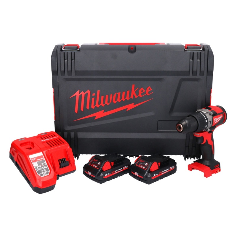 Taladro percutor inalmbrico Milwaukee M18 BLPD2-302X 18 V 82 Nm Brushless + 2x Bateras 3.0 Ah + Cargador + Caja HD