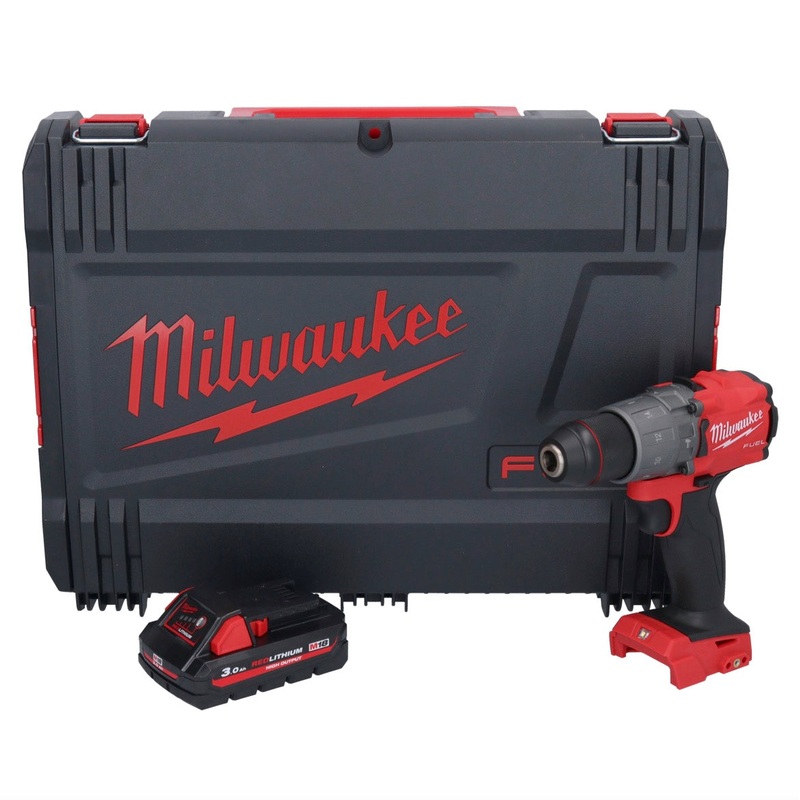 Taladro percutor inalmbrico Milwaukee M18 FPD2-301X 18 V 135 Nm sin escobillas + 1x batera 3,0 Ah + caja HD - sin cargador