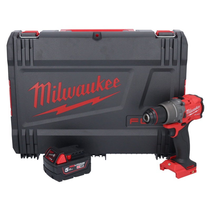 Taladro percutor inalmbrico Milwaukee M18 FPD3-501X 18 V 158 Nm Brushless + 1x Batera 5.0 Ah + HD Box - sin cargador