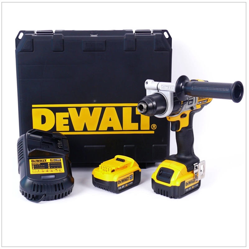 Juego de taladro percutor con batera de iones de litio DeWalt DCD 936 M2 de 14,4 V que incluye 2 bateras XR de 4,0 Ah, cargador y maletn de herramientas