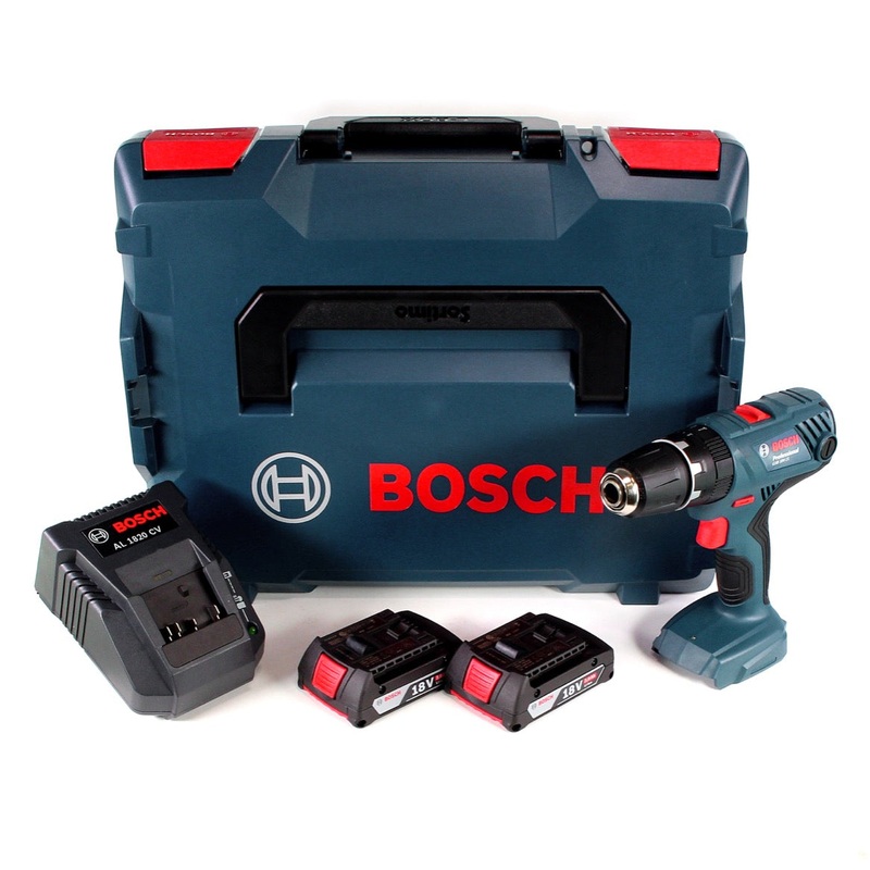 Taladro combinado a batera Bosch Professional GSB 18V-21 18V 55Nm + 2x batera 2.0Ah + cargador + L-Boxx