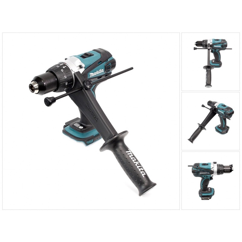 Taladro percutor inalmbrico Makita BHP 458 Z LXT 18 V Li-Ion solo - solo el dispositivo sin accesorios, con mango lateral