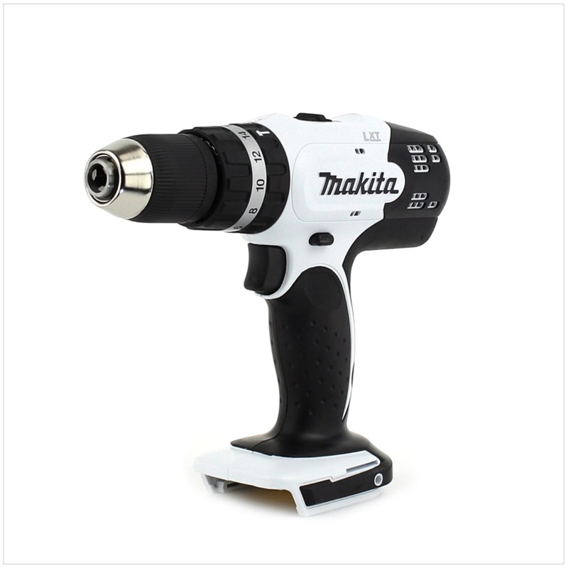 Taladro percutor inalmbrico Makita DHP 453 ZW blanco 18 V 42 Nm - sin batera, sin cargador