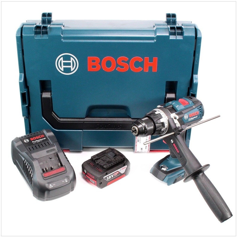 Batera Bosch GSB 18 VE-EC Professional - Taladro percutor en L-Boxx con inserto, 1 batera GBA 6 Ah, cargador rpido GAL 1880 CV