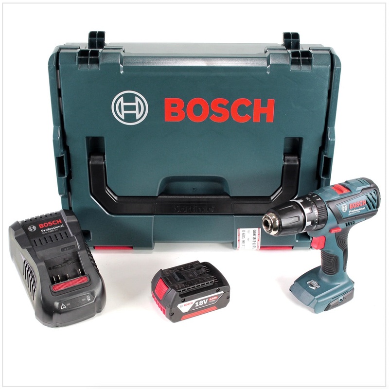 Bosch GSB 18-2-Li Plus Professional Taladro percutor a batera de 18 V en L-Boxx con 1 batera GBA de 4,0 Ah + cargador