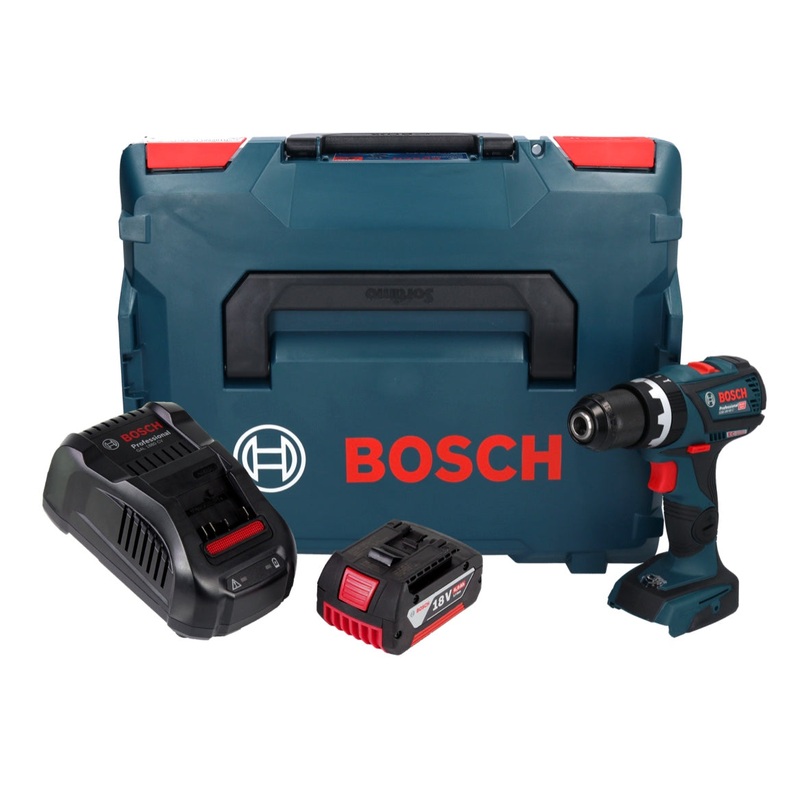 Bosch GSB 18 V-60 C Taladro percutor inalmbrico profesional 18 V 60 Nm sin escobillas + 1x batera 6,0 Ah + cargador + L-Boxx
