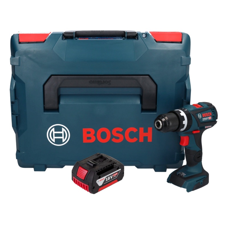 Bosch GSB 18 V-60 C Taladro percutor inalmbrico profesional 18 V 60 Nm sin escobillas + 1x batera 6,0 Ah + L-Boxx - sin cargador