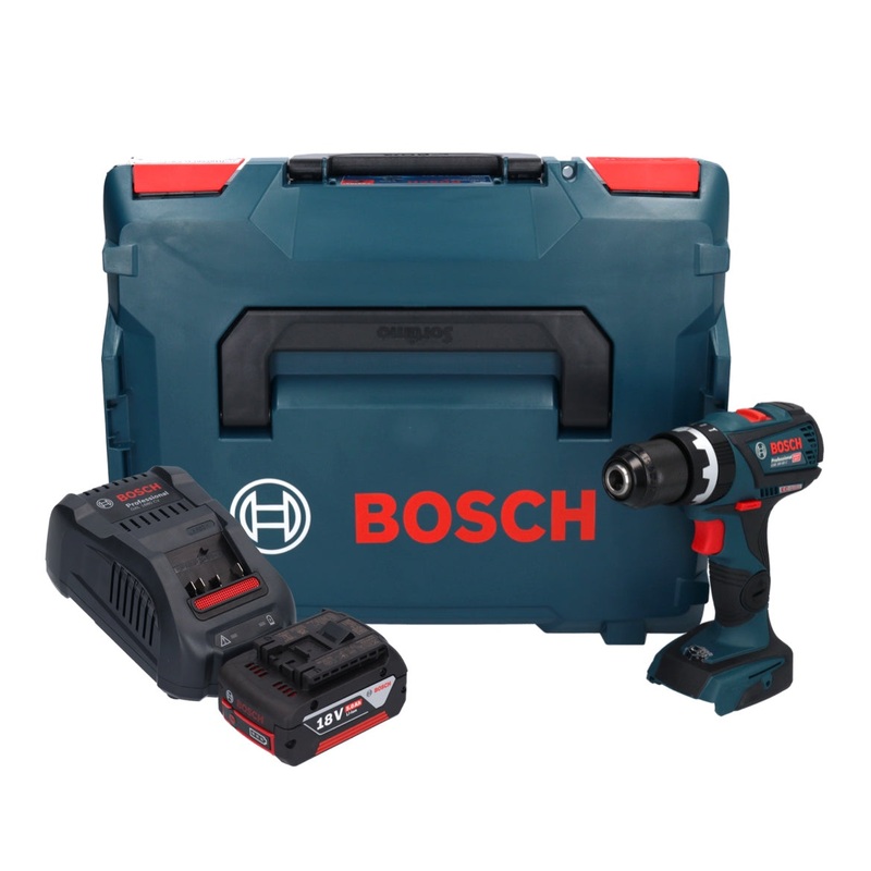 Bosch GSB 18V-60 C Taladro percutor inalmbrico profesional 18 V 60 Nm sin escobillas + 1x batera 5,0 Ah + cargador + L-Boxx