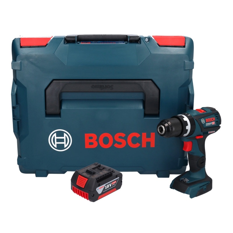 Bosch GSB 18V-60 C Taladro percutor inalmbrico profesional 18 V 60 Nm sin escobillas + 1x batera 5,0 Ah + L-Boxx - sin cargador