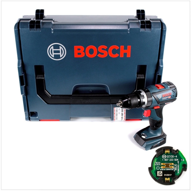 Bosch Taladro de impacto inalmbrico sin escobillas GSB 18 V-60 C Professional Li-Ion Solo en L-Boxx (06019G2103) + Mdulo de conectividad profesional GCY 30-4