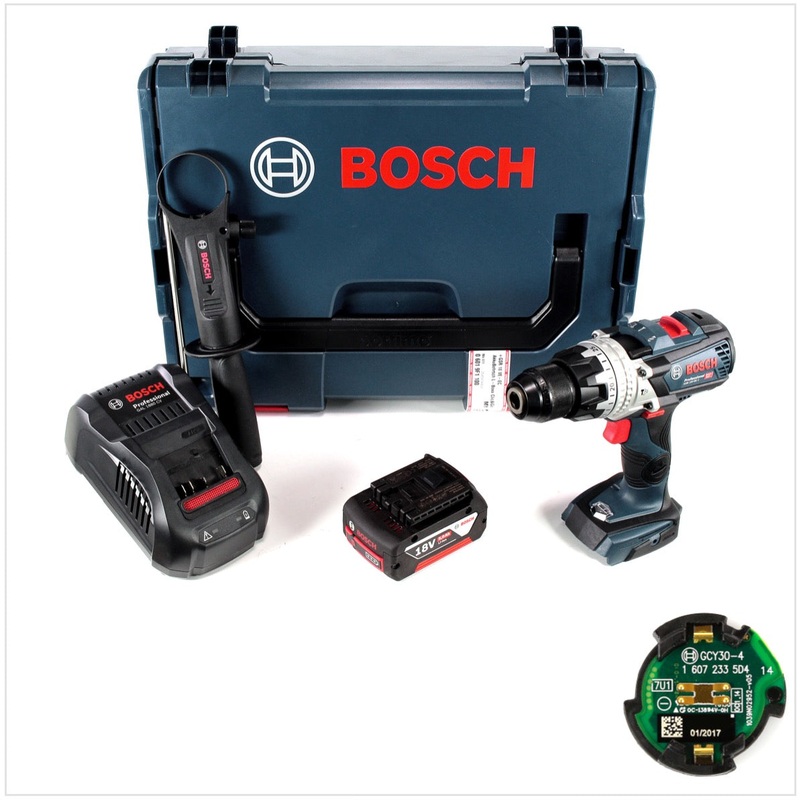 Bosch Taladro percutor inalmbrico GSB 18V-85 C 18V 85Nm 1/2" brushless + 1x batera 5.0Ah + cargador + mdulo de conectividad + L-Boxx