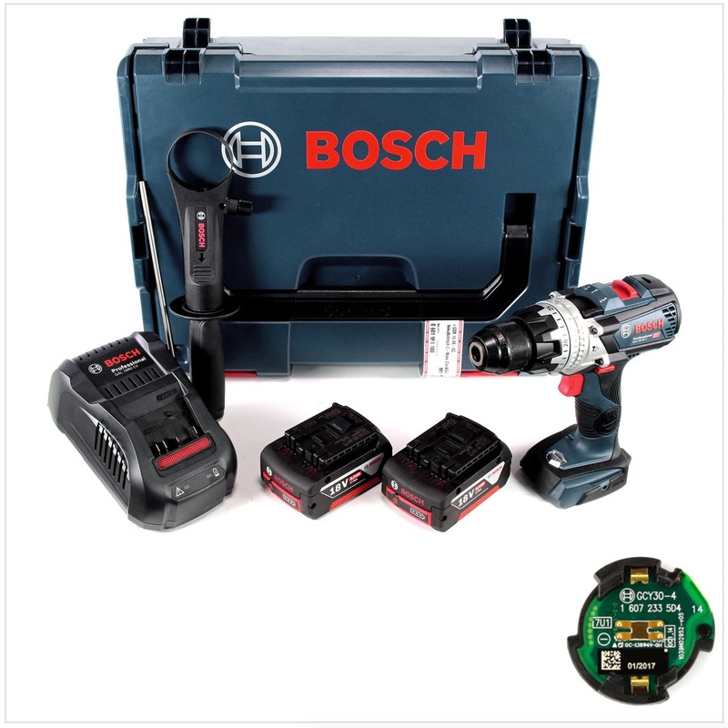 Bosch Taladro percutor inalmbrico GSB 18V-85 C 18V 85Nm 1/2" brushless + 2x batera 6.0Ah + cargador + mdulo de conectividad + L-Boxx