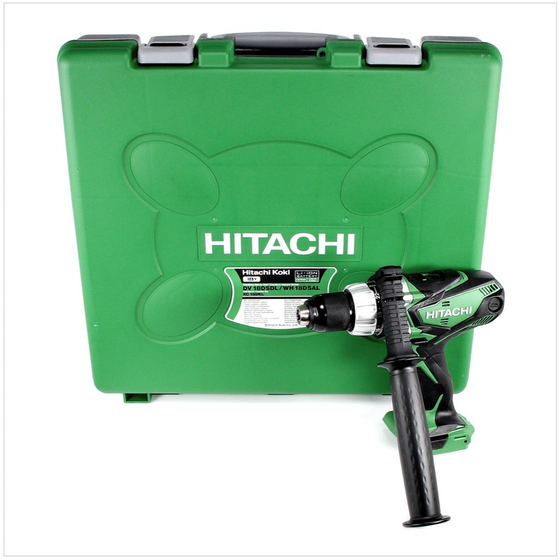 Hitachi DV 18 DSDL / L4 18V Li-Ion taladro percutor inalmbrico solo, sin batera, sin cargador en el maletn