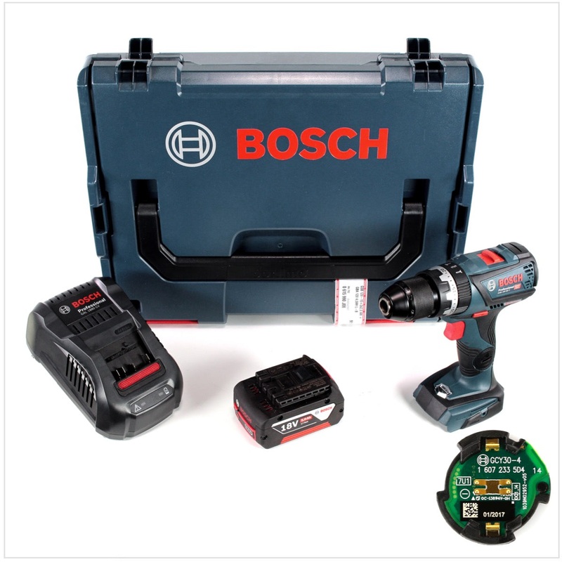 Taladro de impacto inalmbrico Bosch GSB 18 V-60 C Professional Li-Ion Brushless en L-Boxx + 1x batera GBA 5,0 Ah + cargador + mdulo de conectividad