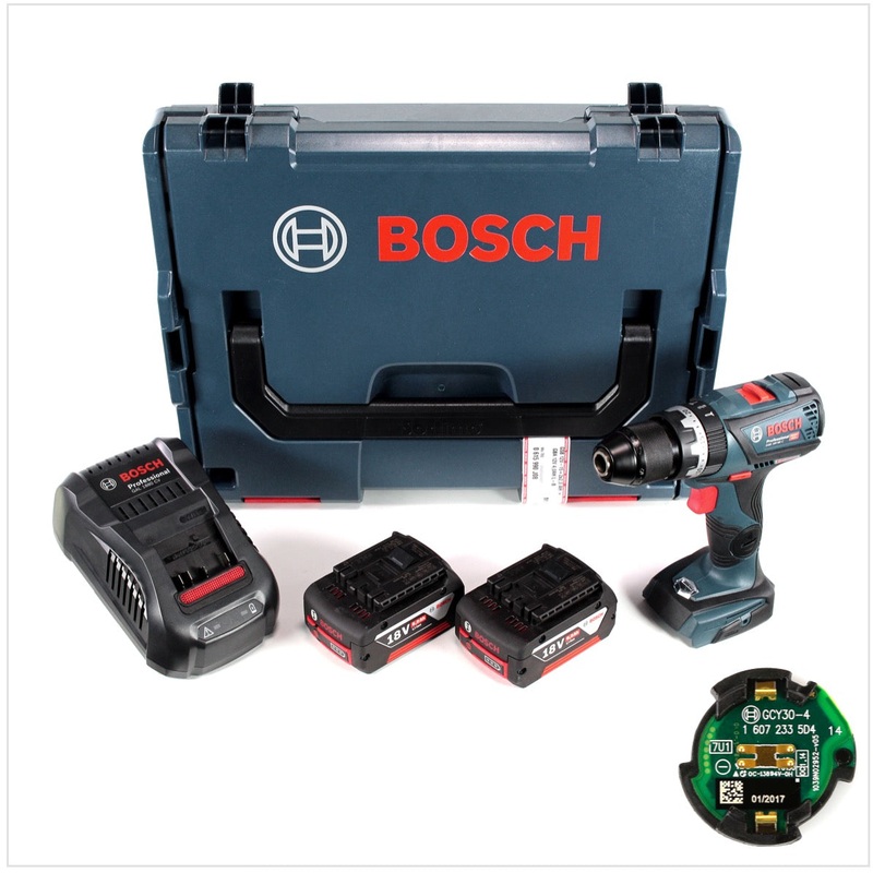 Taladro de impacto inalmbrico Bosch GSB 18 V-60 C Professional Li-Ion Brushless en L-Boxx + 2 bateras GBA 6,0 Ah + cargador + mdulo de conectividad