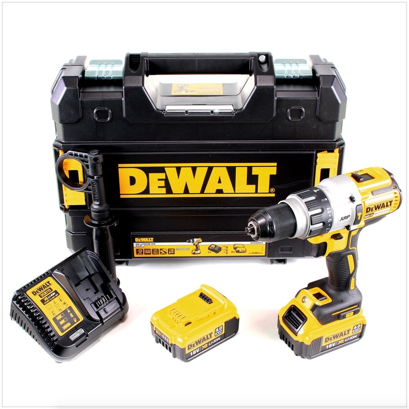 Taladro percutor inalmbrico DeWalt DCD 996 M2 18 V 95 Nm sin escobillas + 2x bateras 4,0 Ah + cargador + TSTAK