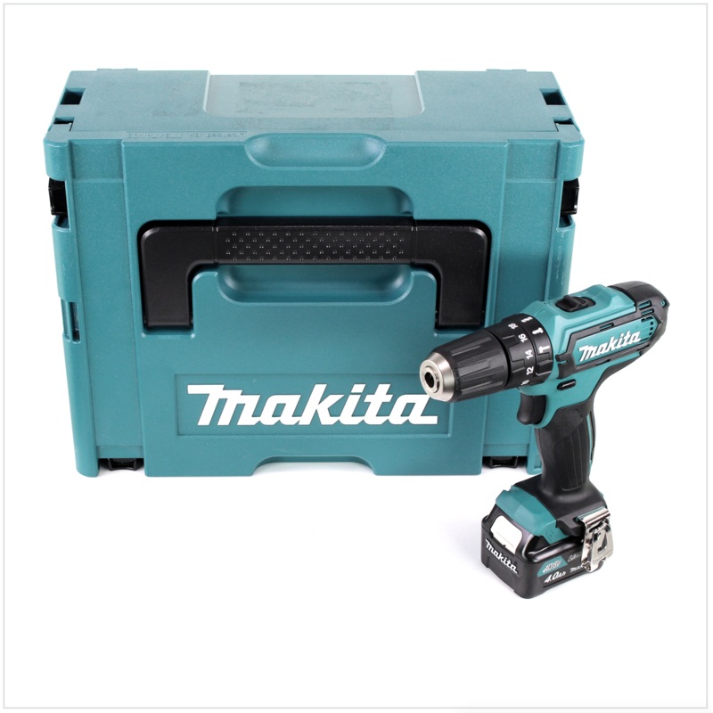 Taladro percutor inalmbrico Makita HP 331 DS1J 10,8 V 110 Nm en Makpac + 1 batera de 4,0 Ah - sin cargador
