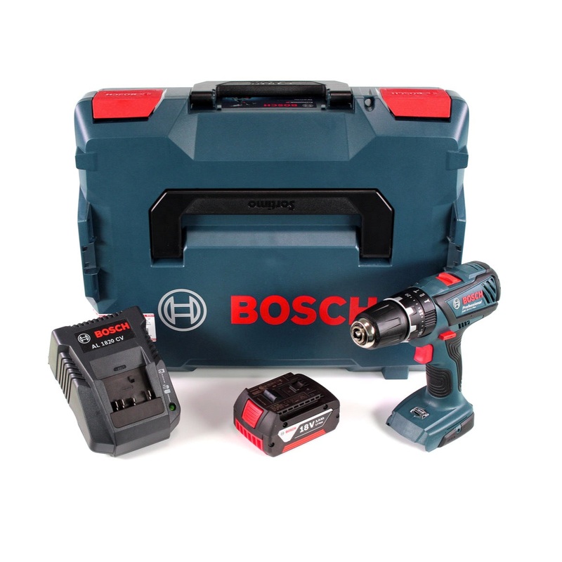 Bosch GSB 18-2-Li Plus Professional Taladro percutor a batera de 18 V en L-Boxx con 1 batera GBA de 3,0 Ah + cargador (0615990K0X)