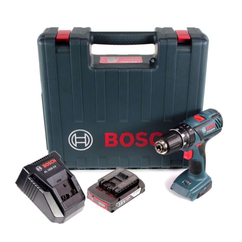 Bosch GSB 18-2-Li Plus Taladro de impacto Professional 18 V en maletn + 1x GBA 2,0 Ah + Cargador rpido Bosch AL 1820 CV