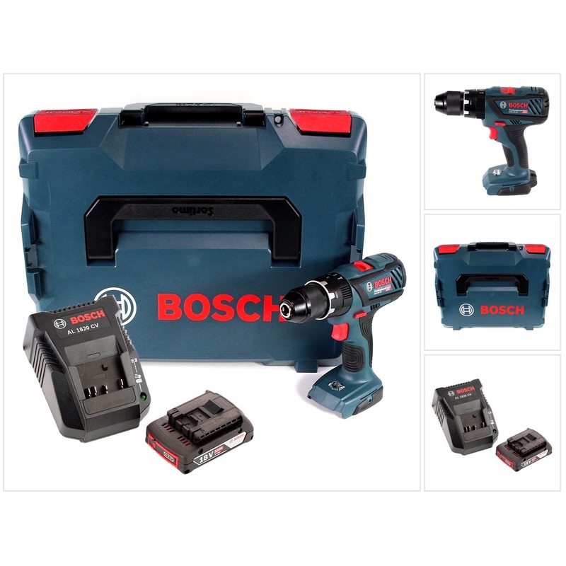 Bosch GSB 18 V-28 Professional Taladro percutor a batera Li-Ion de 18 V en L-Boxx + 1 batera de 2,0 Ah + cargador