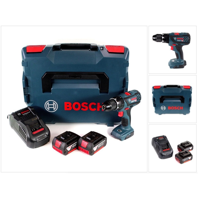 Bosch GSB 18 V-28 Professional Taladro percutor a batera Li-Ion de 18 V en L-Boxx + 2 bateras de 3,0 Ah + cargador