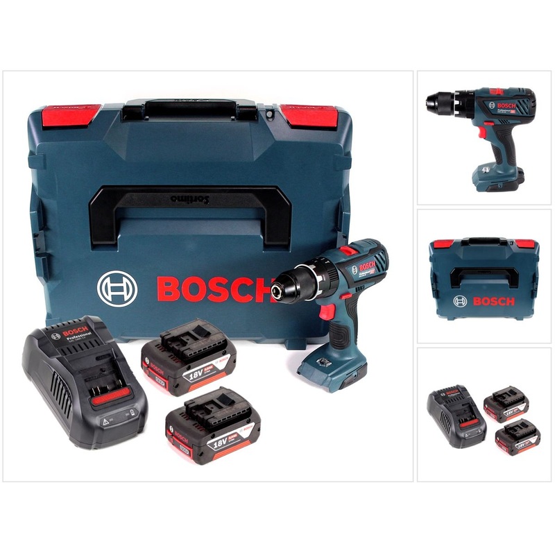 Bosch GSB 18 V-28 Professional Taladro percutor a batera Li-Ion de 18 V en L-Boxx + 2 bateras de 5,0 Ah + cargador