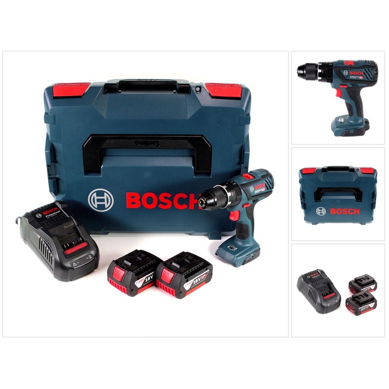 Bosch GSB 18 V-28 Professional Taladro percutor a batera Li-Ion de 18 V en L-Boxx + 2 bateras de 6,0 Ah + cargador