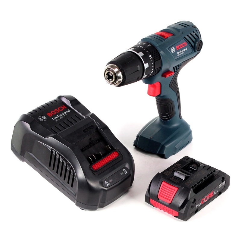 Bosch Professional Taladro percutor inalmbrico GSB 18V-21 18V 55Nm + 1x batera ProCORE 4.0Ah + cargador rpido