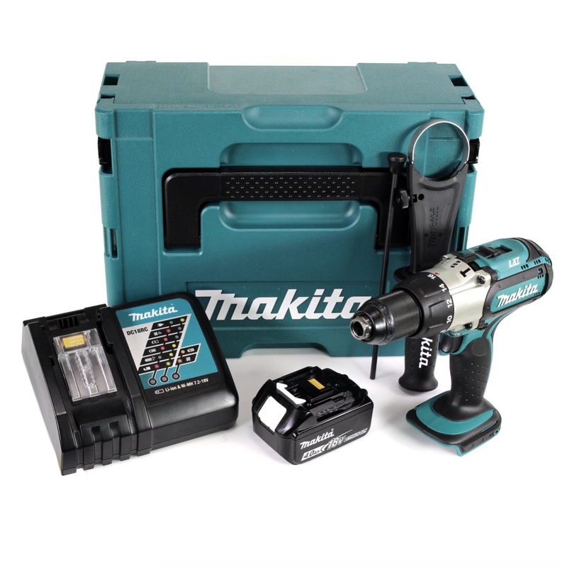 Makita DHP 451 RM1J Taladro percutor con batera de iones de litio de 3. velocidad de 18 V en Makpac + 1 batera de 4,0 Ah + cargador rpido