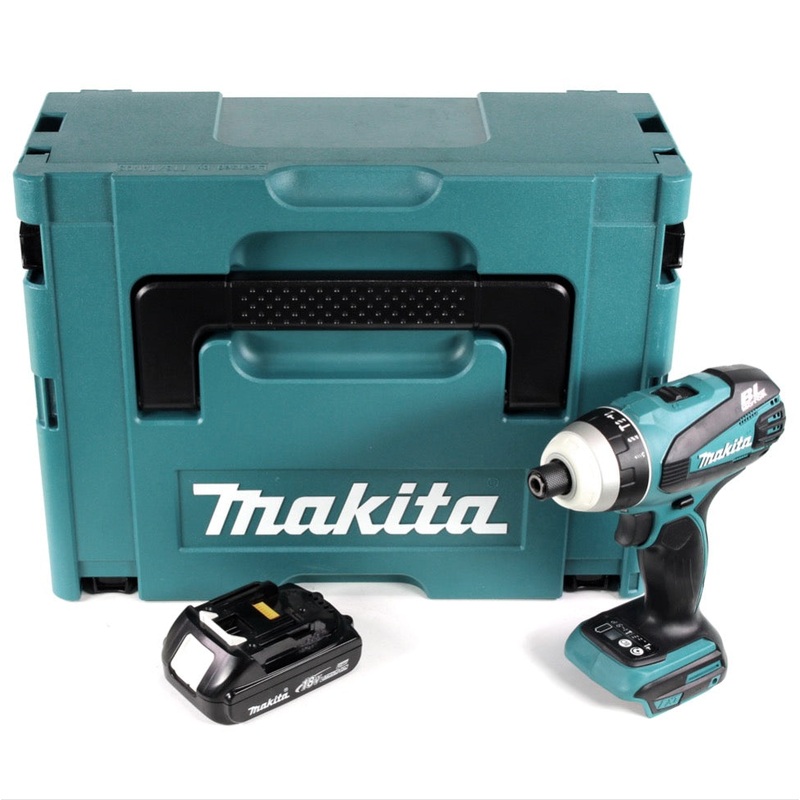 Makita DTP 141 Y1J destornillador quadro inalmbrico 18V 150Nm sin escobillas + 1x batera 1,5Ah + Makpac - sin cargador