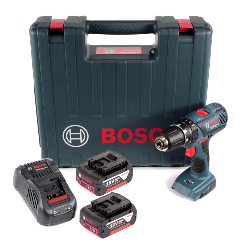 Taladro de impacto Bosch GSB 18-2-Li Plus Professional en maletn + 2x batera GBA 6,0 Ah + cargador rpido GAL 1880 CV