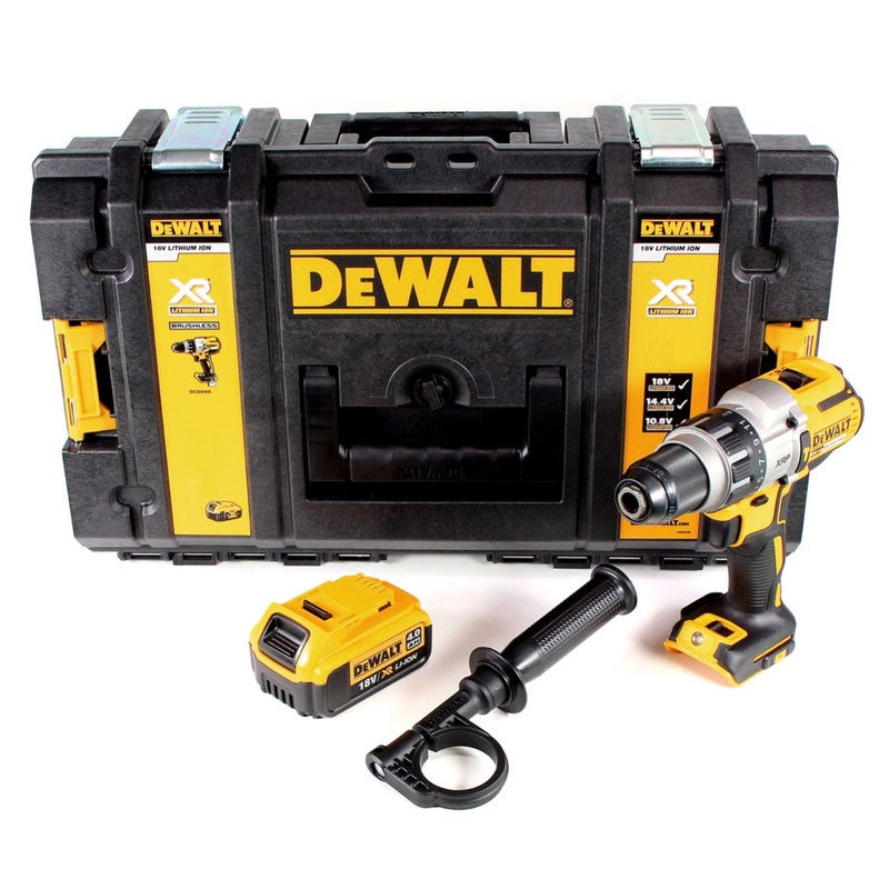 Taladro percutor inalmbrico DeWalt DCD 996 18V 95Nm sin escobillas + 1x batera 4.0Ah + Toughbox - sin cargador