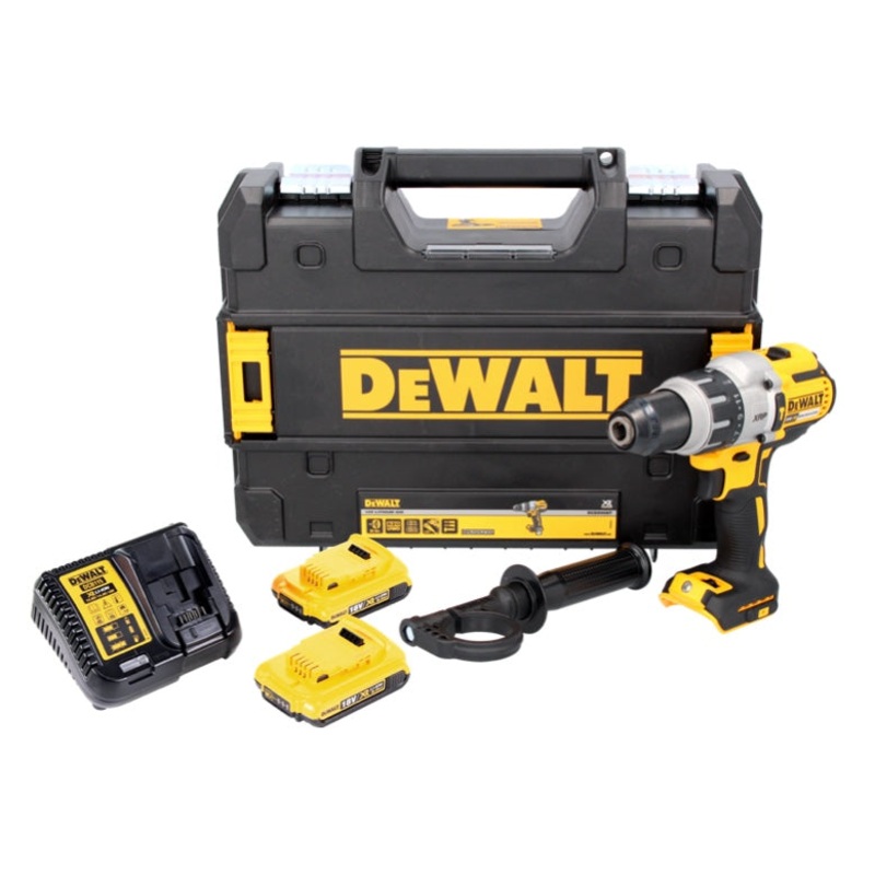 Taladro percutor inalmbrico DeWalt DCD 996 D2 18 V 95 Nm sin escobillas + 2x bateras 2,0 Ah + cargador + TSTAK