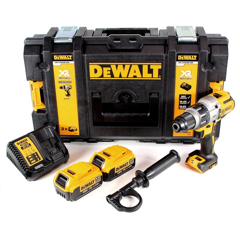 Taladro percutor inalmbrico DeWalt DCD 996 M2 18C 95Nm sin escobillas + 2x bateras 4.0Ah + cargador rpido + Toughbox