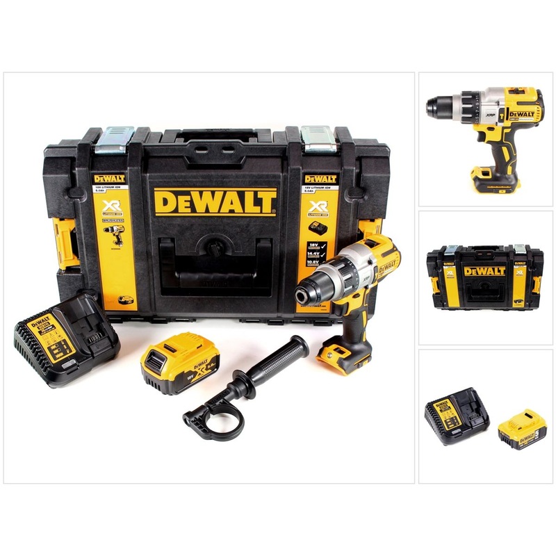 Taladro percutor inalmbrico DeWalt DCD 996 P1 18V 95Nm sin escobillas + 1x batera 5.0Ah + cargador + caja dura