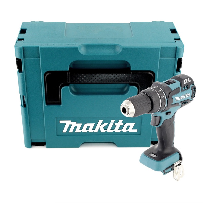 Taladro percutor inalmbrico Makita DHP 480 ZJ 18 V Li-Ion solo en Makpac - sin accesorios, sin batera, sin cargador