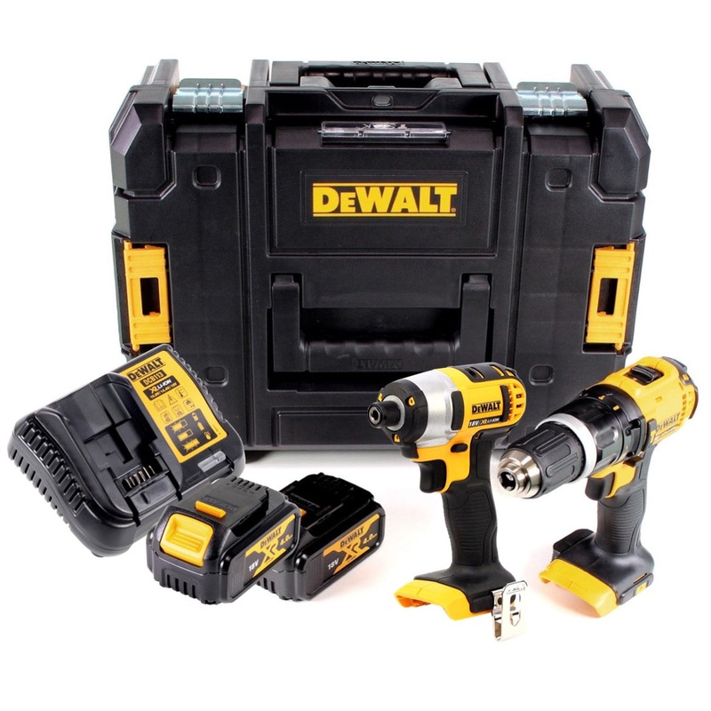 DeWalt DCF 285 M2T (5035048715031) con llave de impacto 18V DCF 885 + taladro de impacto DCD 785 + 2x batera 4,0Ah + cargador + TSTAK