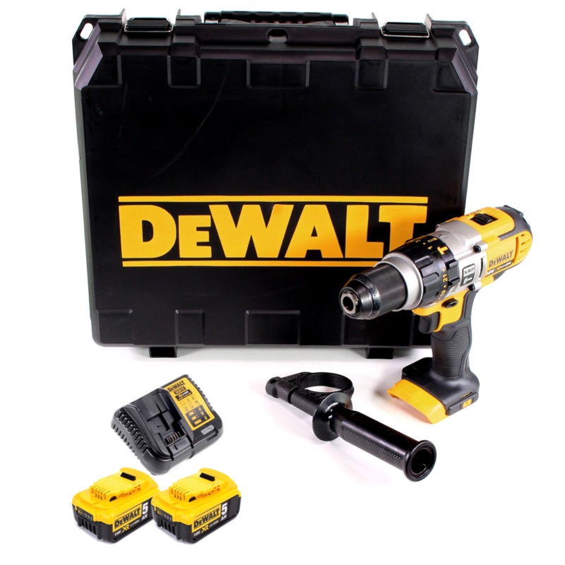 Taladro percutor inalmbrico DeWalt DCD 985 P2 18V 80Nm + maletn + 2x bateras 5,0 Ah + cargador