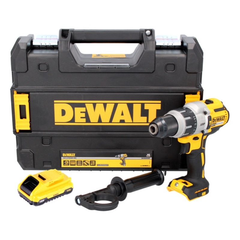 Taladro percutor inalmbrico DeWalt DCD 996 NT 18 V 95 Nm sin escobillas + 1x batera 3,0 Ah + TSTAK - sin cargador