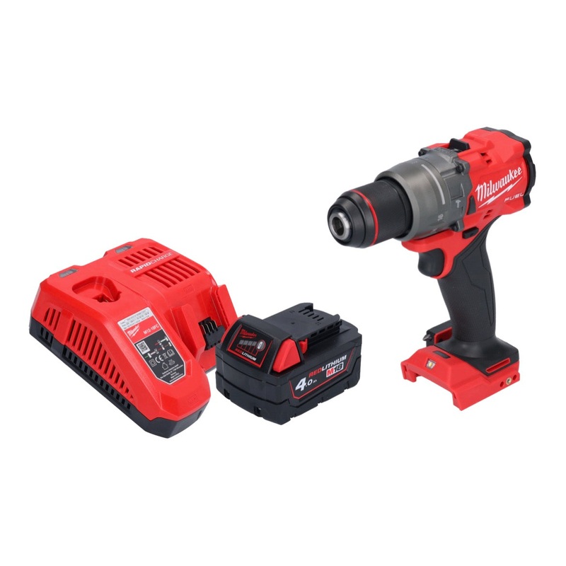 Taladro percutor inalmbrico Milwaukee M18 FPD3-401 18 V 158 Nm sin escobillas + 1x batera 4,0 Ah + cargador